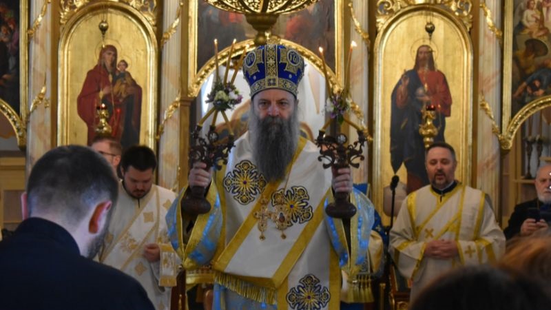 Patrijarh srpski Porfirije služio liturgiju u Sabornoj crkvi